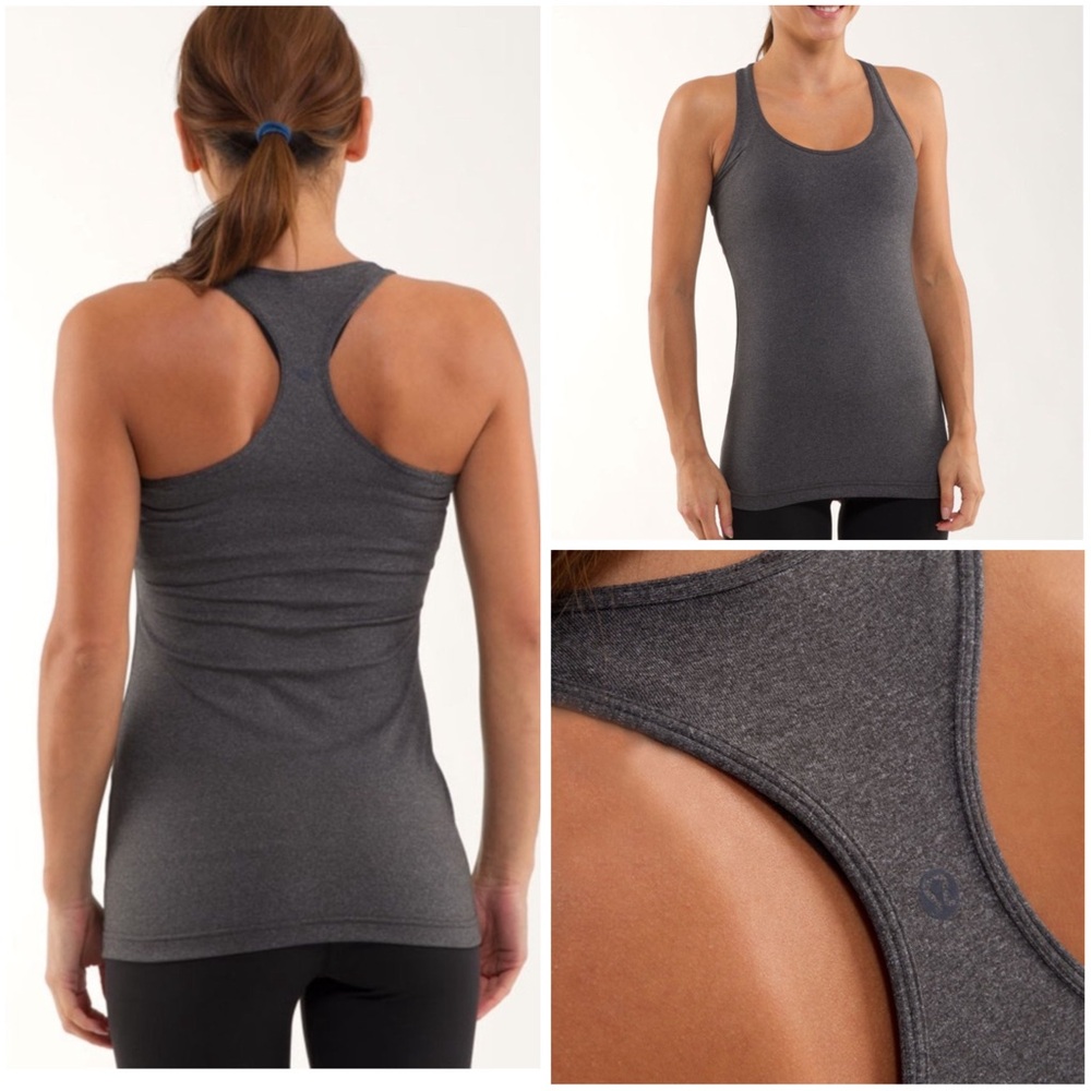 Lululemon Reversible Cool Racerback in Heathered Deep Coal 🍋